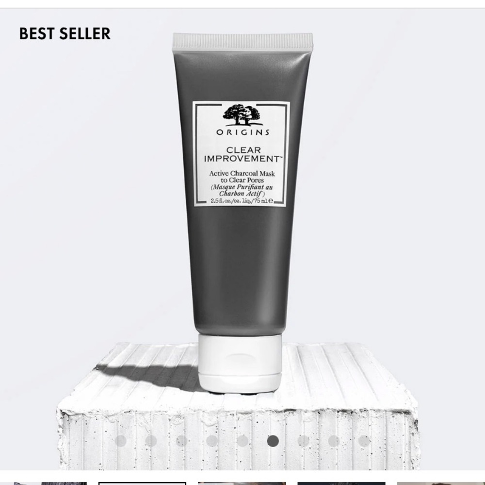 NWOT: Full size ORIGINS Clear Improvement Active Charcoal Mask